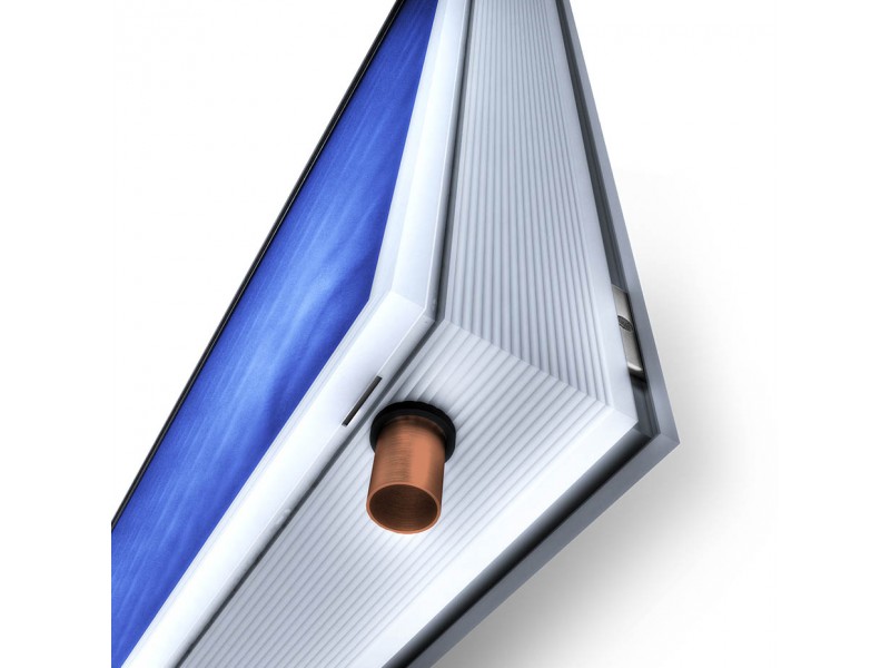 Ηλιακός Θερμοσίφωνας Glass-Inox Διπλής 160lt/3m2 Τιτανίου Ταράτσας  image