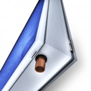 Ηλιακός Θερμοσίφωνας Glass-Inox Διπλής 160lt/3m2 Τιτανίου Ταράτσας  image thumb